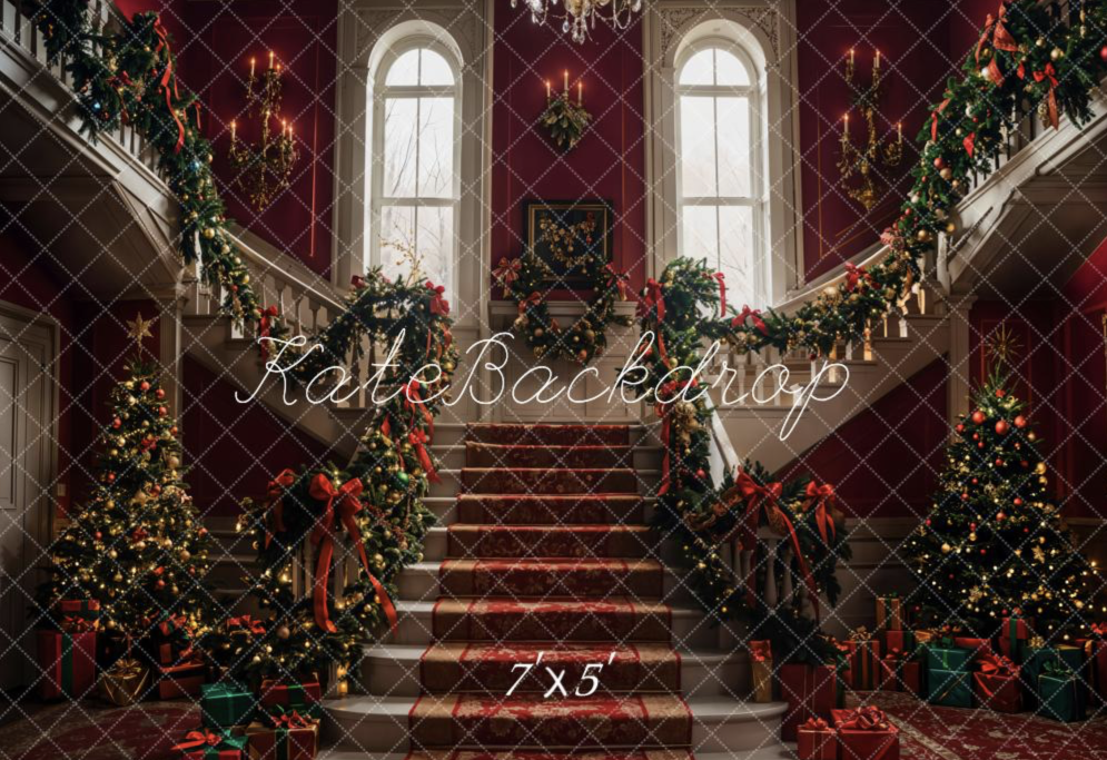 CHRISTMAS STAIRCASE BACKDROP